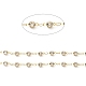 Цепочки из бисера ручной работы из латуни со стеклянными стразами CHC-M024-29G-2