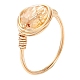 Кольца с натуральным розовым кварцем RJEW-JR00802-4