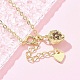 Браслеты с подвесками из латуни с микропаве из кубического циркония для женщин BJEW-C083-11G-3