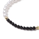 Браслеты из плетеных бусин из натурального черного оникса BJEW-JB11668-02-3