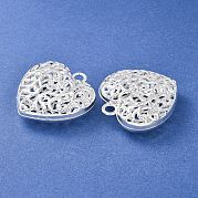 Полые тибетском стиле сплава сердца подвески TIBEP-S095-S-RS