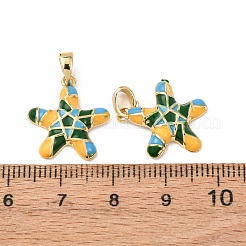 Подвески из латуни с морскими животными и эмалью&nbsp;KK-F917-01A-02