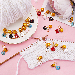 6 комплект подвесок из эмалевого сплава в виде божьей коровки HJEW-SC0001-48