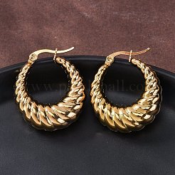 Серьги-кольца из нержавеющей стали 304 с ионным покрытием (IP) EJEW-O096-40G