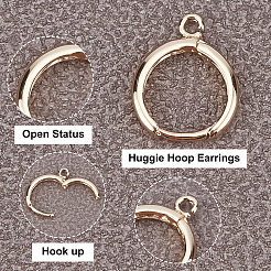 12 пара двухцветных латунных сережек-колец Huggie Hoop KK-FH0002-34