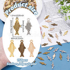 150 шт. 5-х цветные подвески из цинкового сплава в тибетском стиле FIND-ME0002-68