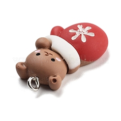 Подвески из непрозрачной смолы на рождественскую тематику RESI-F054-B08