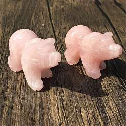 Резные фигурки медведей из натурального розового кварца PW-WG946CB-01