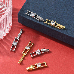 12 шт. 2-цветная стойка с покрытием из латуни с микропаве прозрачный кубический цирконий складные застежки KK-BBC0021-34