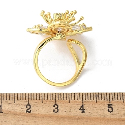 Кольца-манжеты из латуни с прозрачным кубическим цирконием для женщин&nbsp;LS-RJEW-S621-01G