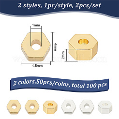 100 шт. 2-цветные латунные бусины для покрытия стойки&nbsp;KK-BC0012-82