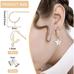 16 шт. латунные серьги-гвоздики&nbsp;KK-BC0008-50