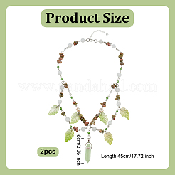 Ожерелья с подвесками в форме пули из натурального унакита&nbsp;NJEW-OC00004