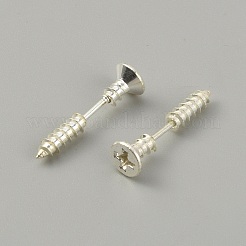Серьги-гвоздики из нержавеющей стали 304 в форме винта спереди и сзади&nbsp;STAS-WH0061-23S