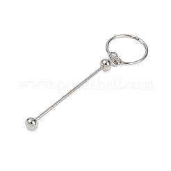 Железные стержни для ключей с бусинами&nbsp;LS-AJEW-R004-02P