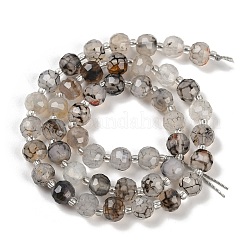 Нити бусин из натурального агата с прожилками дракона (окрашенные и нагретые) G-H057-A09-01