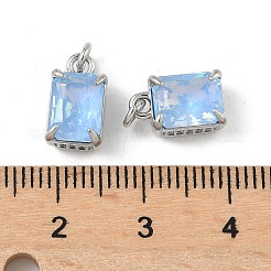 Подвески из латуни с микропаве из кубического циркония и стеклянным кристаллом KK-Q039-02P