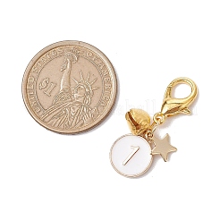 Плоская круглая подвеска с эмалевым сплавом № 0~9 HJEW-JM02357