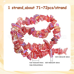 1 нить гальванизированных бусин из натурального кварца&nbsp;G-PA0001-18B