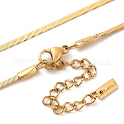 Ионное покрытие (ip) 304 нержавеющая сталь кулон в форме сердца плоская цепочка-змейка ожерелья для женщин NJEW-G142-05G