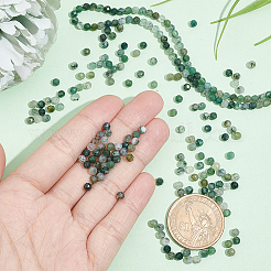 2 нити натуральных бусин из мохового агата G-NB0004-12