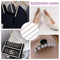 4 ярд 2-х стилевых цепочек со стразами и бусинами из АБС-пластика в виде жемчуга LCHA-NB0001-01