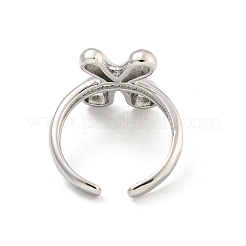 Латунные открытые манжеты с буквами для женщин&nbsp;RJEW-G313-01X-P