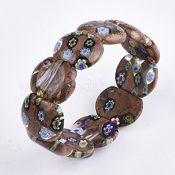 Браслеты из искусственного золота ручной работы из искусственного золота и миллефиори&nbsp;BJEW-S039-07