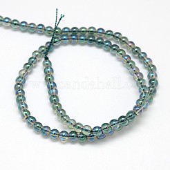 Гальванических хрустальные стекла круглых бусин пряди EGLA-F037-4mm-A