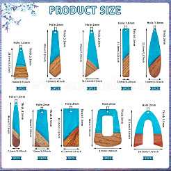20шт 10 стиля подвески из смолы и дерева&nbsp;WOOD-TA0002-67C