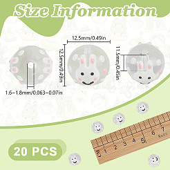 20шт прозрачные бусины лэмпворк ручной работы LAMP-DR0001-07