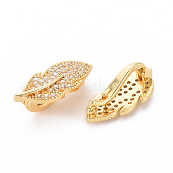 Застежки-твистеры из латуни с микропейвом и прозрачным фианитом KK-S354-321-NF