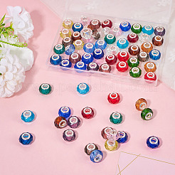 68 шт. 17-х цветные прозрачные стеклянные европейские бусины GPDL-SW0001-02