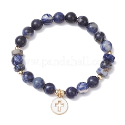 Браслеты с подвесками из эмали из сплава BJEW-JB12243