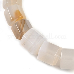 Натуральный белый агат шестигранная призма градуированные бусины ожерелья для женщин мужчин NJEW-K388-03S