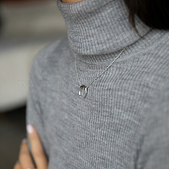 925 серебряное ожерелье с подвеской в виде полумесяца/двойного рога для женщин SF8600-4