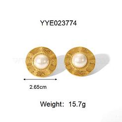 Винтажные женские комплекты из круглых серег-гвоздиков и колец-манжет из нержавеющей стали 304 в китайском стиле ZU7314-1