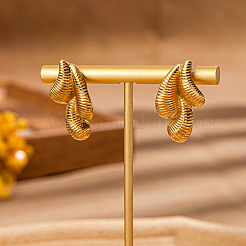 Уникальные спиральные серьги-гвоздики в форме капли из нержавеющей стали 201&nbsp;ZW5215