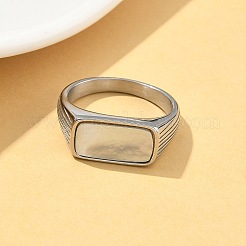 Кольца-ракушки из нержавеющей стали 316L для женщин RJEW-U054-01C-P