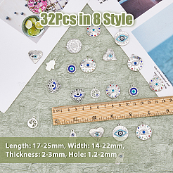 32 шт. 8 стильные эмалированные подвески из сплава сглаза PALLOY-DC0001-24