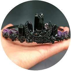 Ободки для волос из окрашенного натурального кварца и аметиста&nbsp;PW-WGCBBD1-01