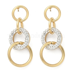 Серьги-гвоздики из полимерной глины и нержавеющей стали 304 с кольцами&nbsp;EJEW-V004-03G-01