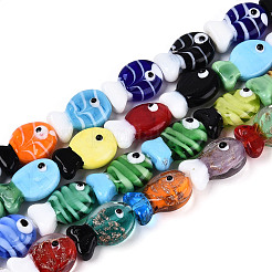 Бусы лэмпворк ручной работы LAMP-N036-14