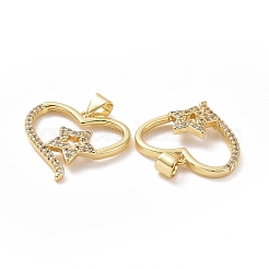 Латунные микропаве прозрачные подвески с фианитом&nbsp;ZIRC-F134-04G