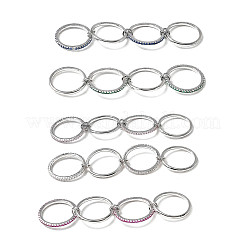 Латунные микро проложить пальцев кольца кубического циркония RJEW-P166-12P