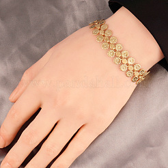 Браслеты из плоской круглой цепочки из нержавеющей стали 304 для женщин&nbsp;FS-WG13E32-02