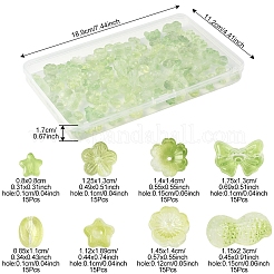 120шт 8 стиля прозрачные стеклянные бусины DGLA-FS0001-17