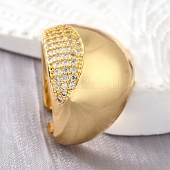 Открытые манжеты из латуни с микропаве и цирконием для женщин&nbsp;RJEW-K292-09G