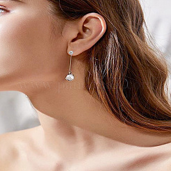 40 шт. 2-х цветные латунные шарообразные серьги-гвоздики KK-LP0001-79