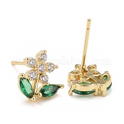 Серьги-гвоздики с кубическим цирконием в виде цветка жизни&nbsp;LS-EJEW-G288-22G